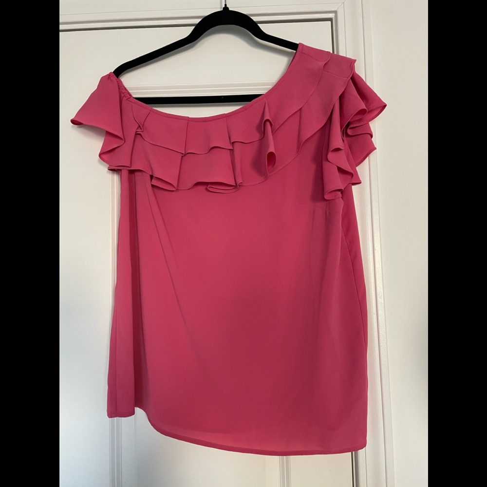 Off Shoulder Ruffled Pink Blouse